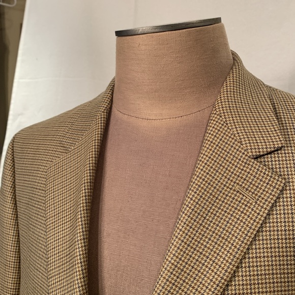 Vintage Micro Houndstooth Polo Ralph Lauren Champagne, two button blazer 46R - Picture 2 of 7